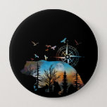 Bear Silhouette Forest For Bear And Nature Lovers Button at Zazzle