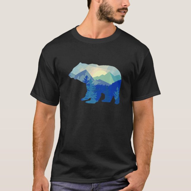 Bear Silhouette Mountain Wildlife Animal I Great B T-Shirt (Front)