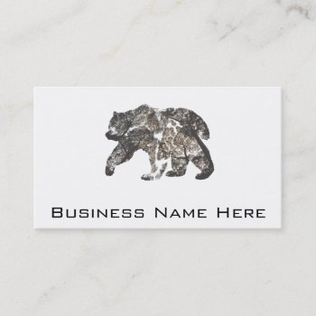 Bear Silhouette With Trees  Wild Nature Business Card by PatiDesigns at Zazzle