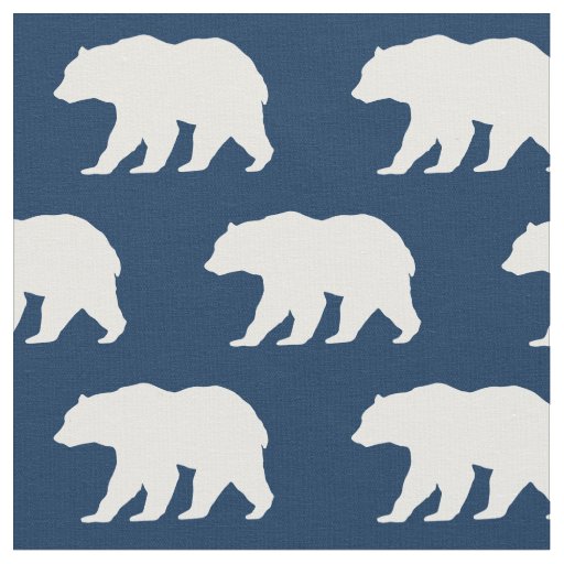 Bear Silhouette Woodland Animals Fabric
