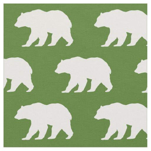 Bear Silhouette Woodland Animals Fabric