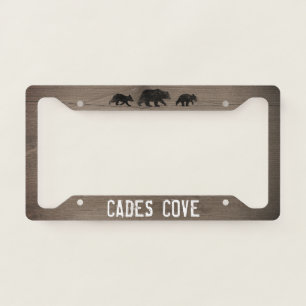 Bear Silhouettes Cades Cove License Plate Frame