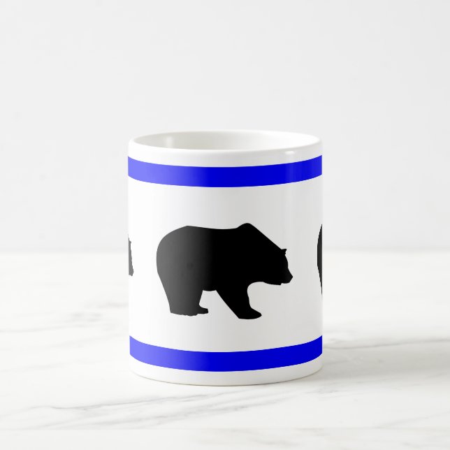 Bear Silhouettes with Blue Border Mug (Center)