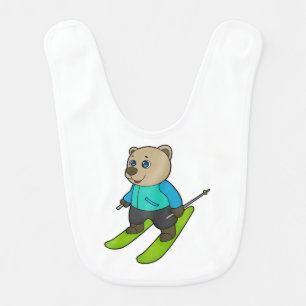 Bear Skier Ski Baby Bib