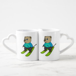 Bear Skier Ski Coffee Mug Set