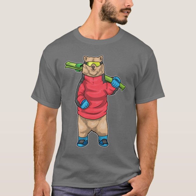 Bear Skier Ski goggles Ski T-Shirt (Front)