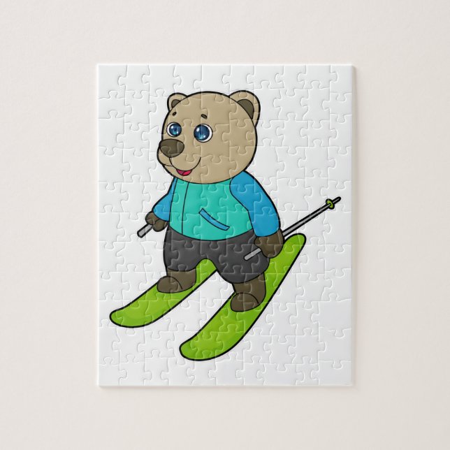 Bear Skier Ski Jigsaw Puzzle (Vertical)