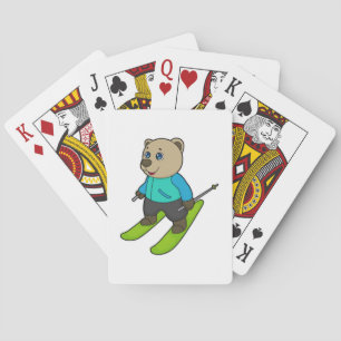 Bear Skier Ski Poker Cards