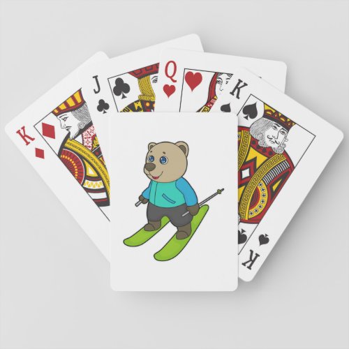 Bear Skier Ski Poker Cards