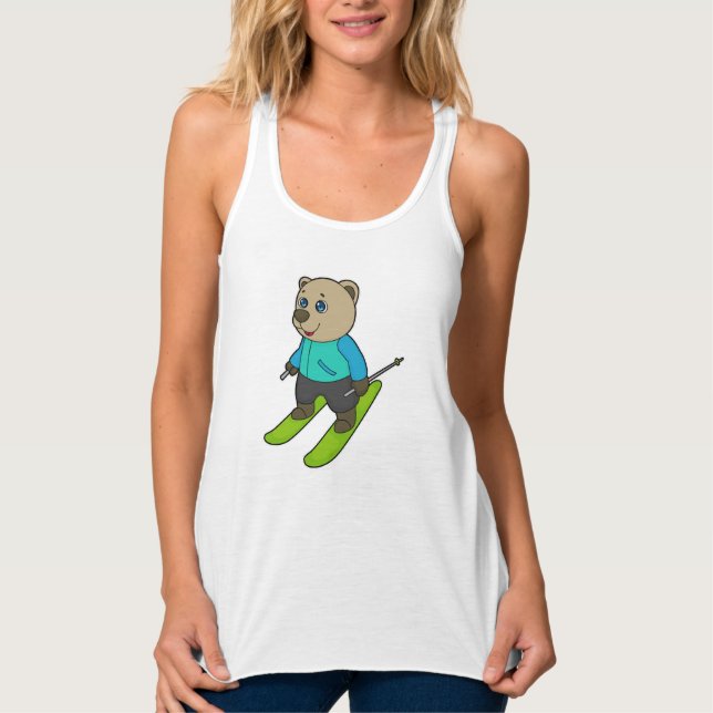 Bear Skier Ski Tank Top (Front)