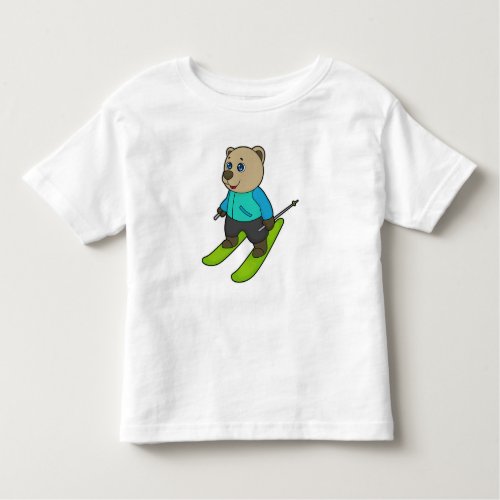 Bear Skier Ski Toddler T_shirt