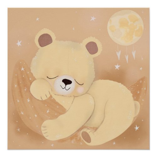 Bear sleeping tight poster