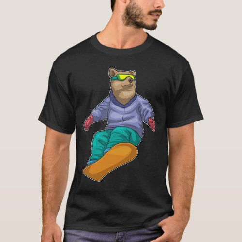 Bear Snowboard Winter sports T_Shirt