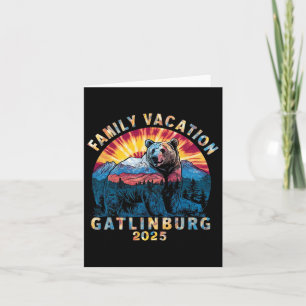 Bear Souvenir Family Vacation Tennessee Gatlinburg Card