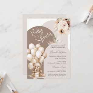 Bear Spanish Baby Shower Boy invitation