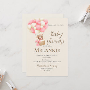 Bear Spanish Baby Shower invitation