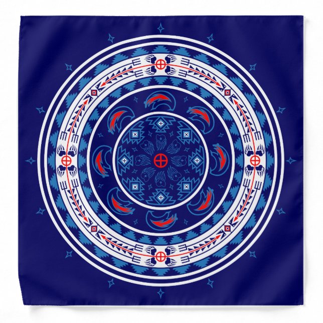 Bear Spirit Blue Bandana (Front)