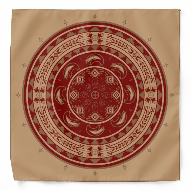 Bear Spirit Maroon Bandana (Front)