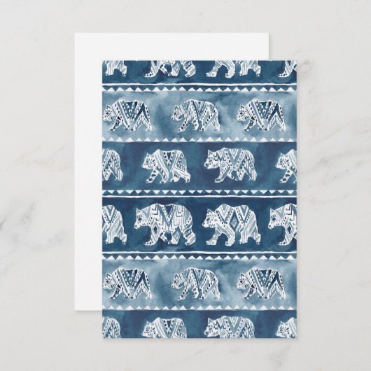 BEAR SPIRIT Navy Boho Tribal Pattern Note (Front/Back)