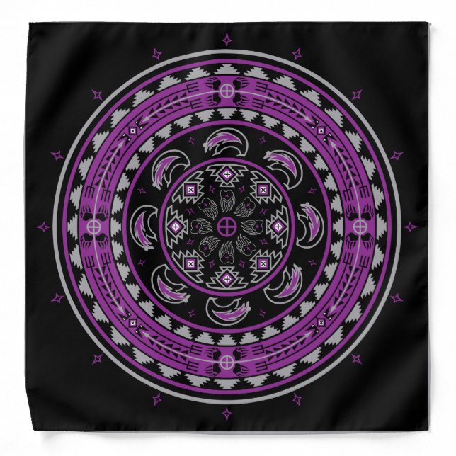 Bear Spirit Purple Bandana (Front)