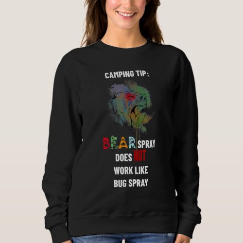 Bear Spray Not Bug Spray Quote  Camping Bear  Joke Sweatshirt