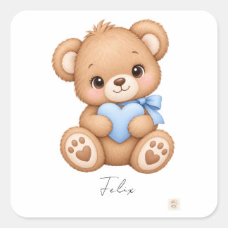 Bear square sticker