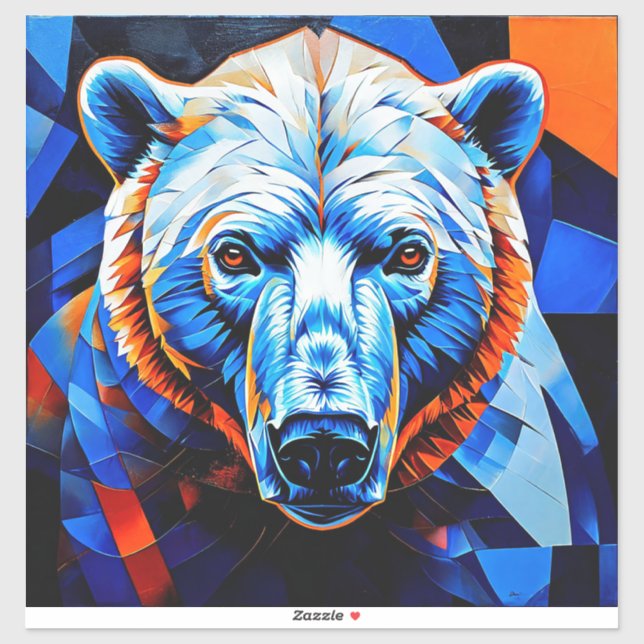 Bear Stained Glass Sticker (Sheet)