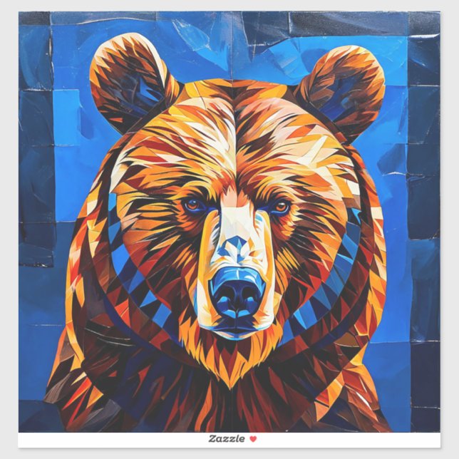 Bear Stained Glass Sticker (Sheet)
