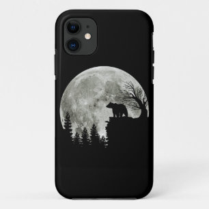 Bear Stand On Mountain Spooky Halloween Moon iPhone 11 Case