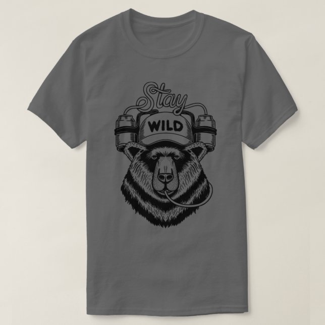 Bear stay wild lines T-Shirt (Design Front)