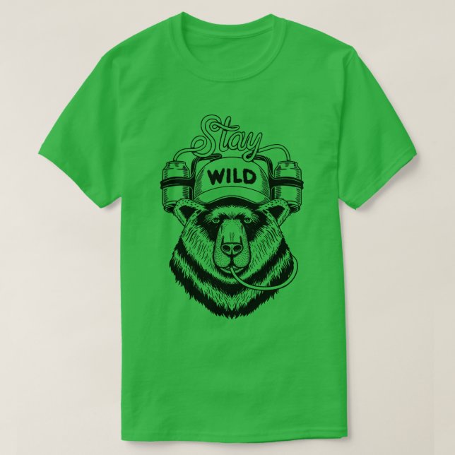 Bear stay wild lines T-Shirt (Design Front)