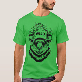 Bear stay wild lines T-Shirt