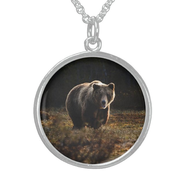 Bear Sterling Silver Necklace (Front)