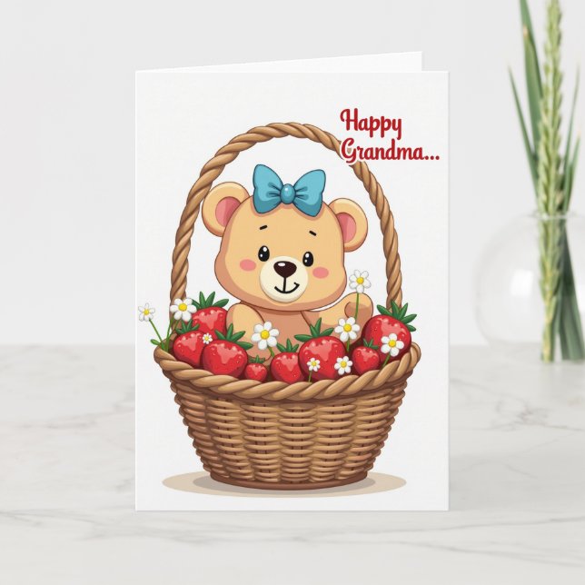 Bear Strawberry Basket Mother Card (Front)