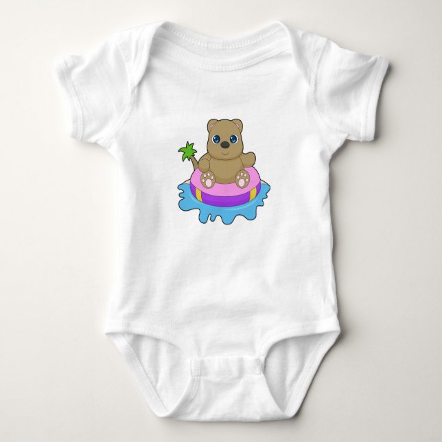 Bear Summer Lifebuoy Baby Bodysuit (Front)