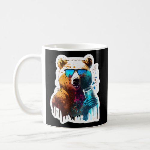 Bear sunglasses glasses vacation party glass bear  coffee mug