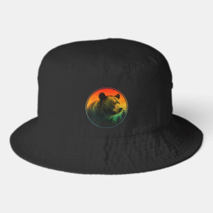Bear sunset nature animal wildlife bucket hat