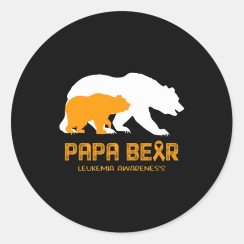 Bear Support Leukemia Awareness  Classic Round Sticker