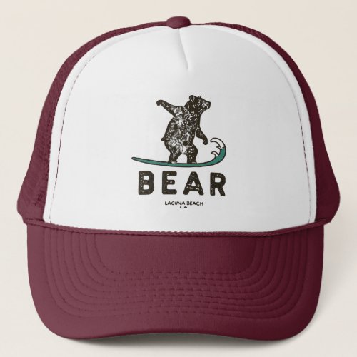 Bear Surfing Laguna Beach California  Trucker Hat