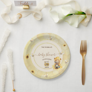 Bear Sweet Honey Bee Baby Shower Paper Plates
