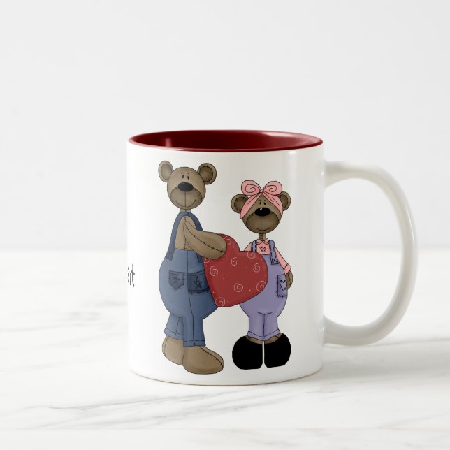 Bear Sweethearts Customizable Coffee/Tea Mug (Right)