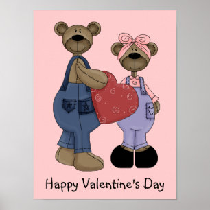 Bear Sweethearts Customizable Print/Sign Poster