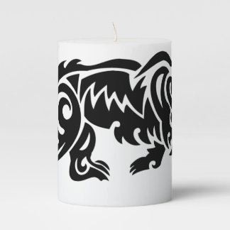 Bear Tattoo Designs Black White Pillar Candle