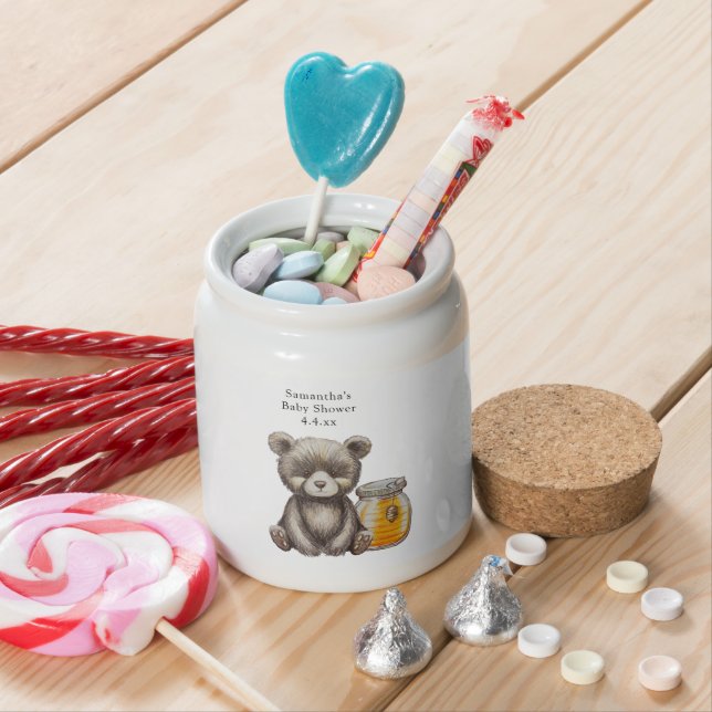 Bear thank you baby shower candy jar (In Situ)