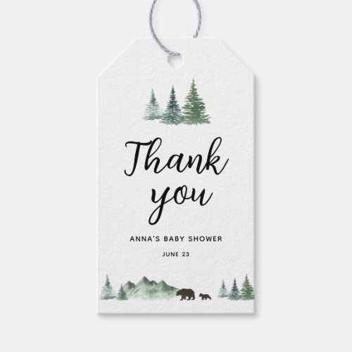 Bear Thank You Baby Shower Gift Tags