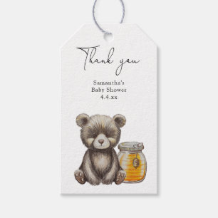 Bear thank you baby shower gift tags