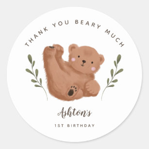 Bear Cub Bear Woodland Bear Baby Bear Clipsticker Friendly Tree Sticker Bear Sticker Baby Bear