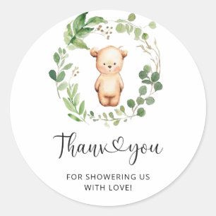 Bear thank you classic round sticker