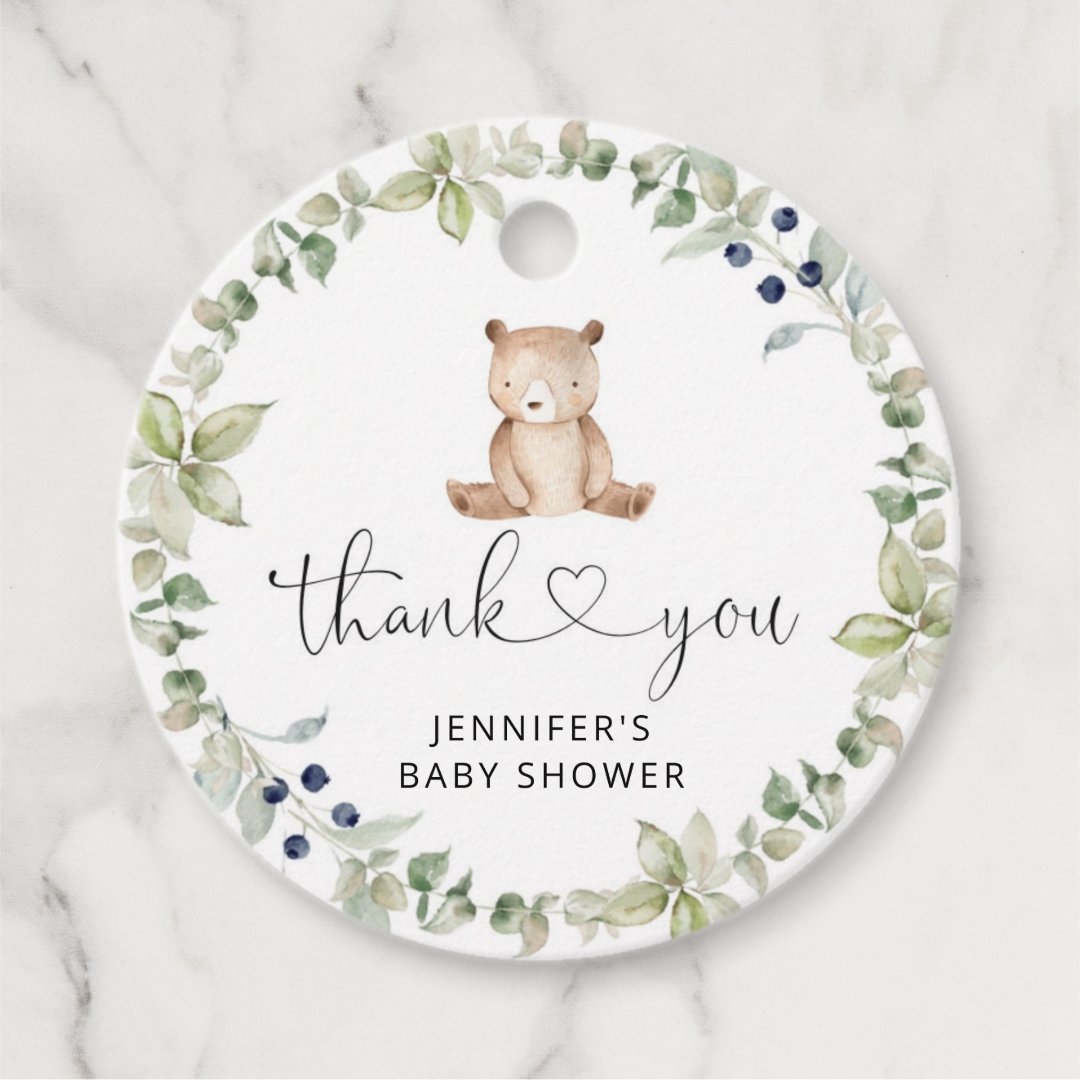 Bear thank you tag | Zazzle