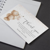 Bear & The Bee Baby Shower Thank You Card